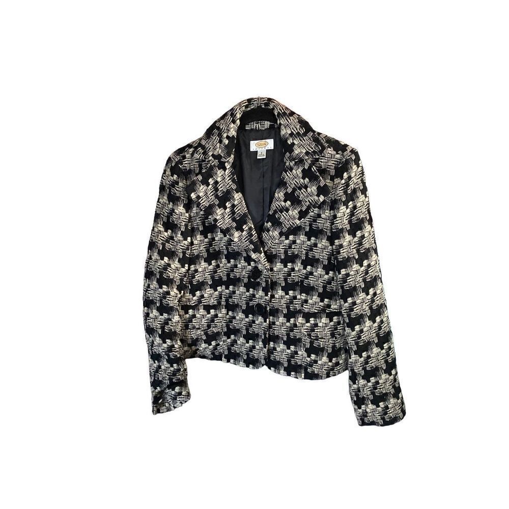 Talbots vintage, black and white checkered blazer/jacket size 8
